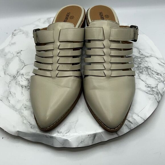 SUSINA Beige Sondro Leather Mule-10M - Picture 2 of 7